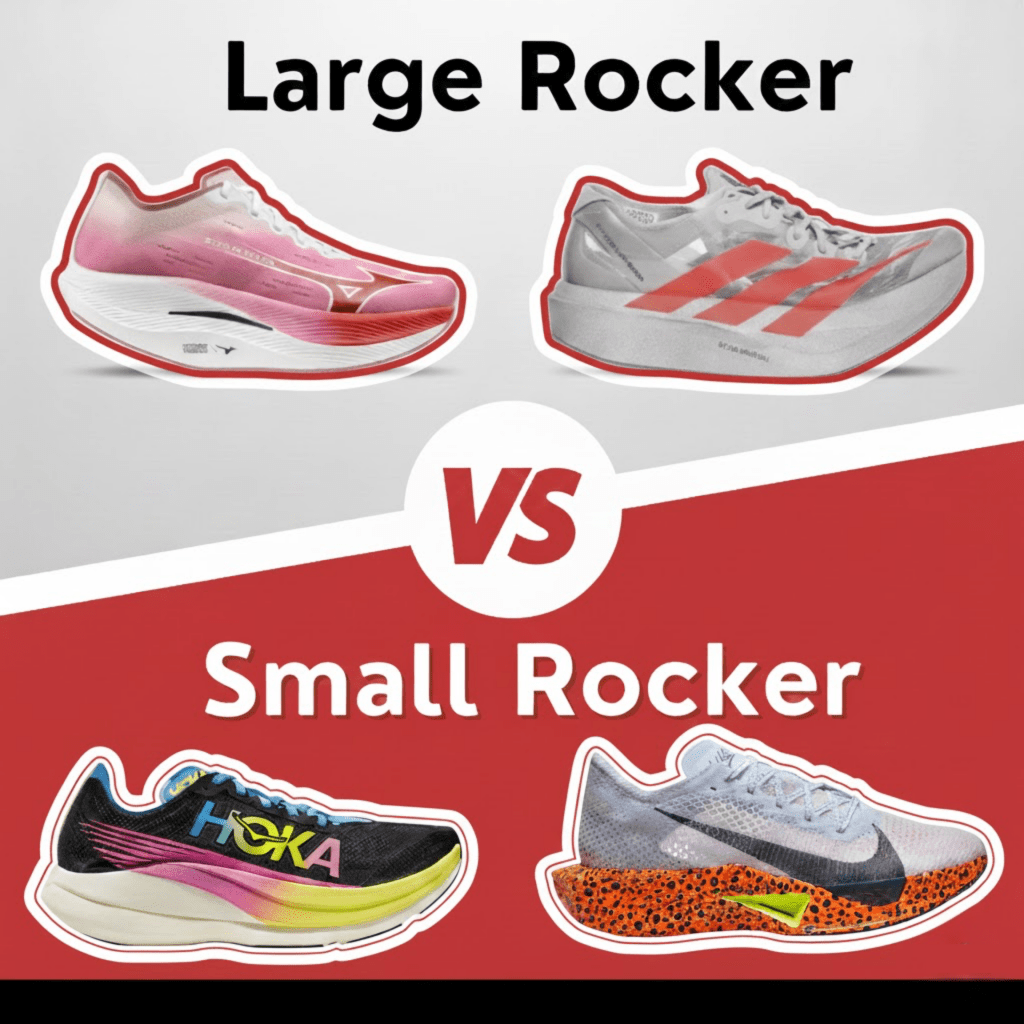 Comparison of shoes with different rocker geometries